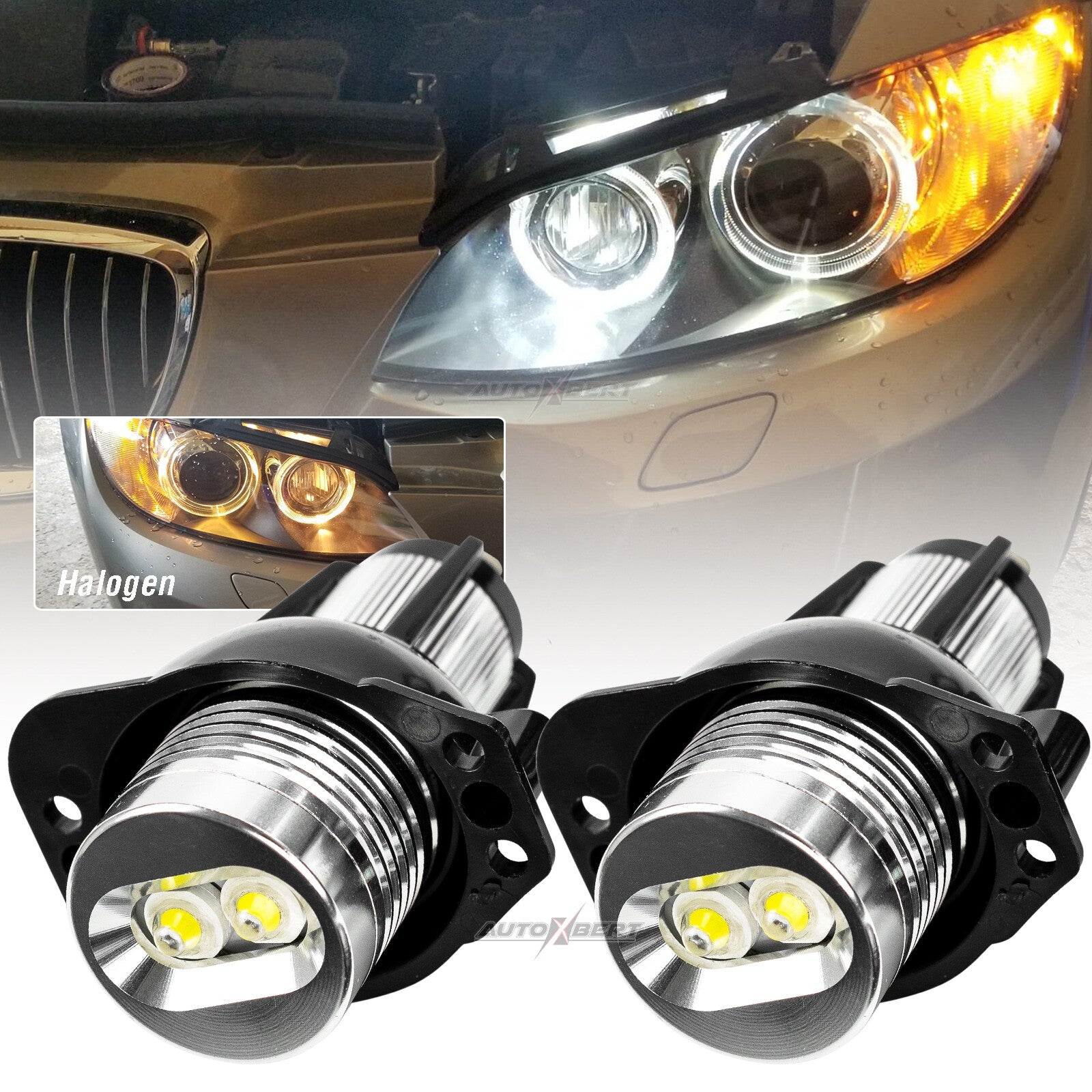 for BMW 3 series E90 E91 Angel Eyes LED Halo Ring Light Bulbs Error Free White