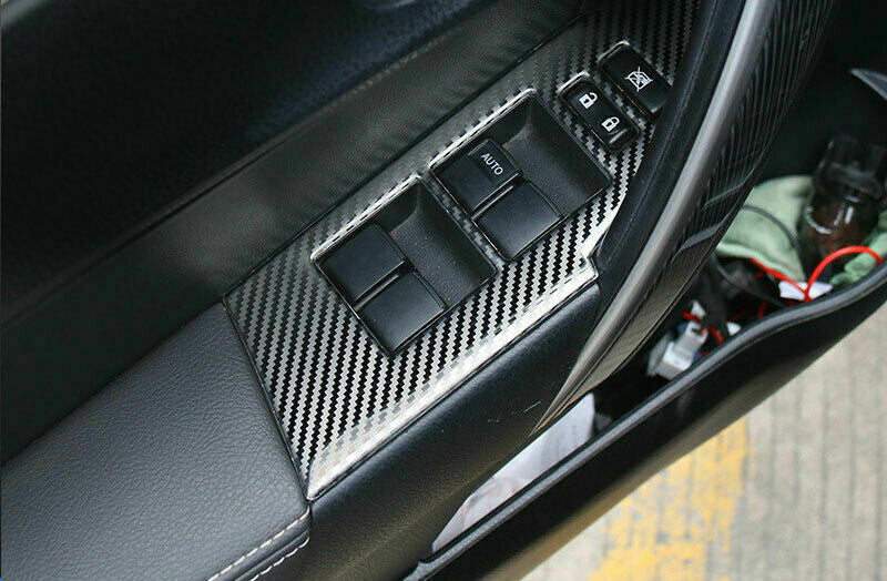 4X for Toyota for Corolla 2014-2018 Carbon Fiber Window Lift Switch Panel Cover Trim