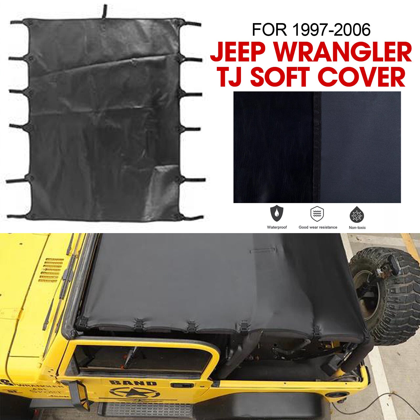 Front Mesh Sunshade Bikini Top Cover Blocking UV for Jeep for Wrangler TJ 1997-2006
