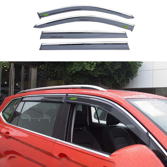 ABS Black 4PCS 17-21 for Volkswagen for Tiguan Side Window Visor Vent Deflector