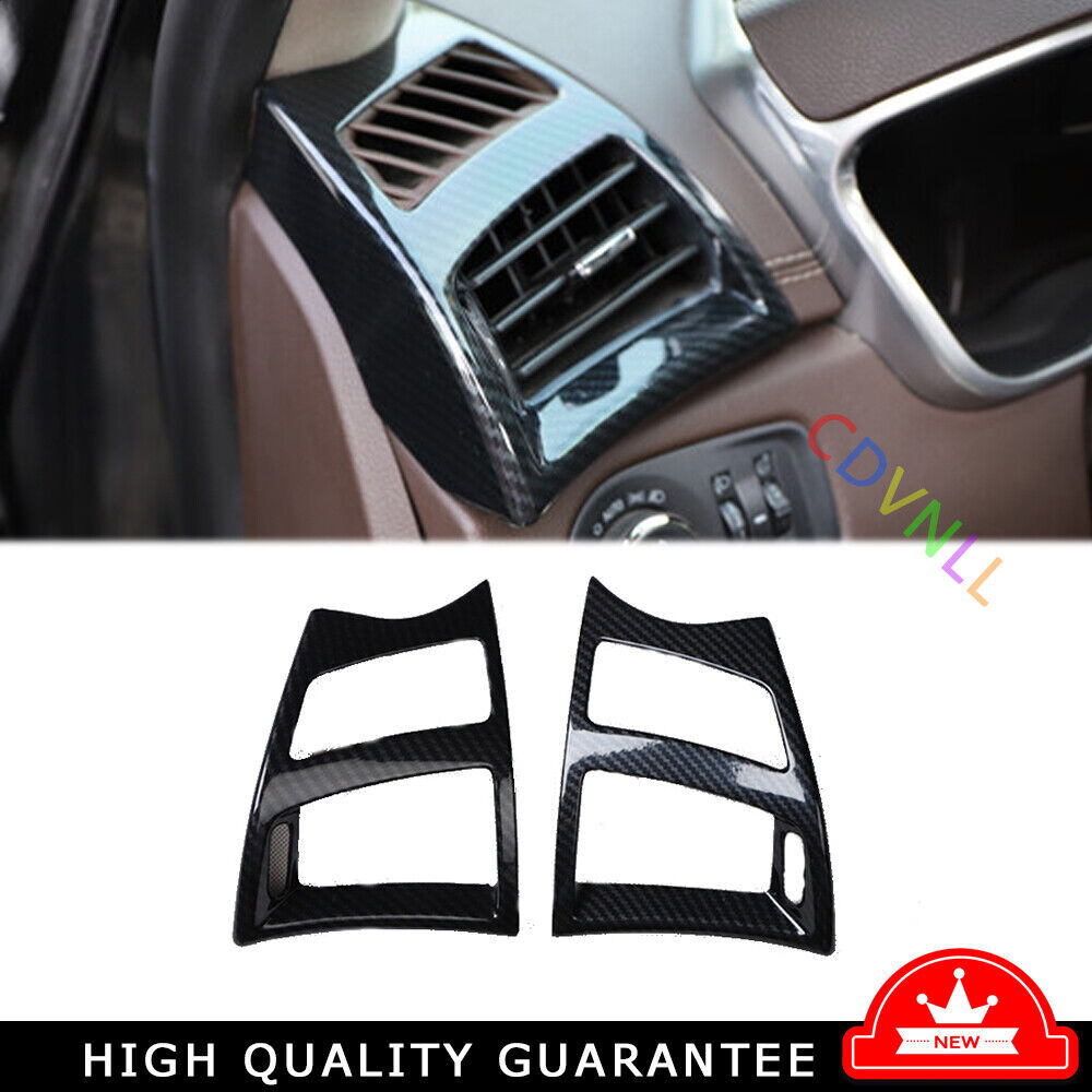 A Post Air Outlet Vent Cover Trim Fit for Cadillac SRX 10-15 Black Carbon Fiber