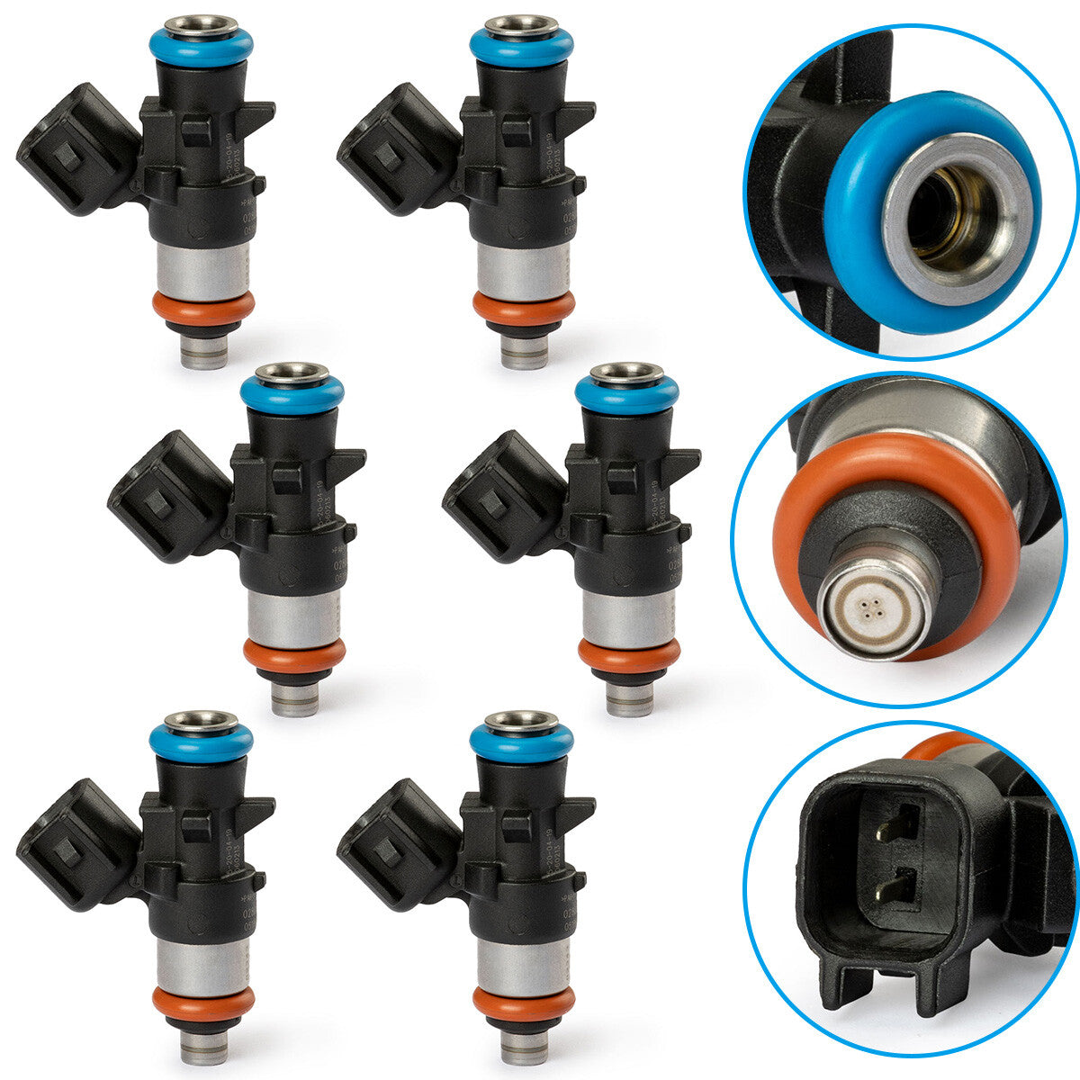 6-pack of new fuel injectors (0280158233) for 2011-2017 for Dodge Grand Caravan 3.6L V6