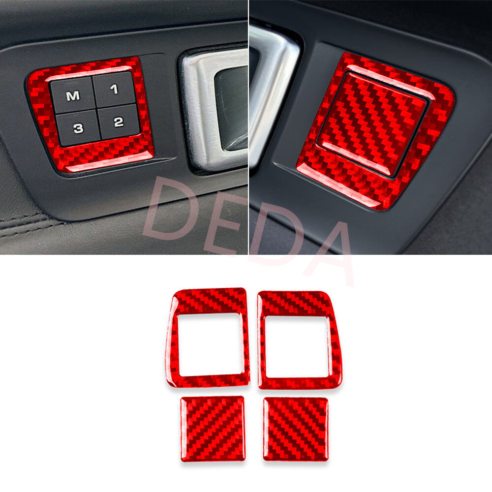 Red Carbon for Seat Memory Button Switch Trim for Land Rover Discovery Sport 2015-19