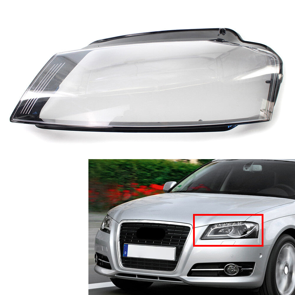 Front Headlight Headlamp Lens Cover Left for Audi A3 8P S3 RS3 2008-2012