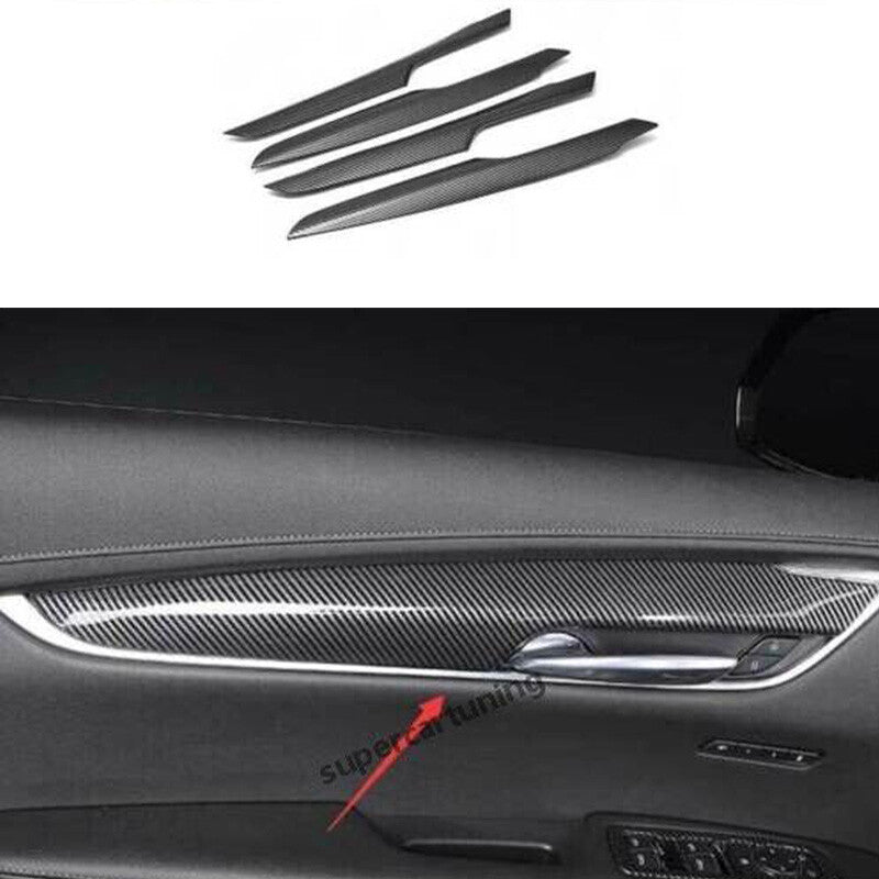 Fit for Cadillac XT6 2020-2022 Carbon Fiber Inner Door Panel Strip Decorate 4PCS