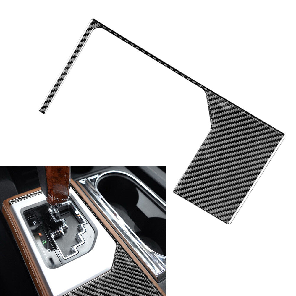 Carbon Fiber Gear Shift Panel Outer Frame Trim Fit for Toyota Tundra 2014-2021 Black
