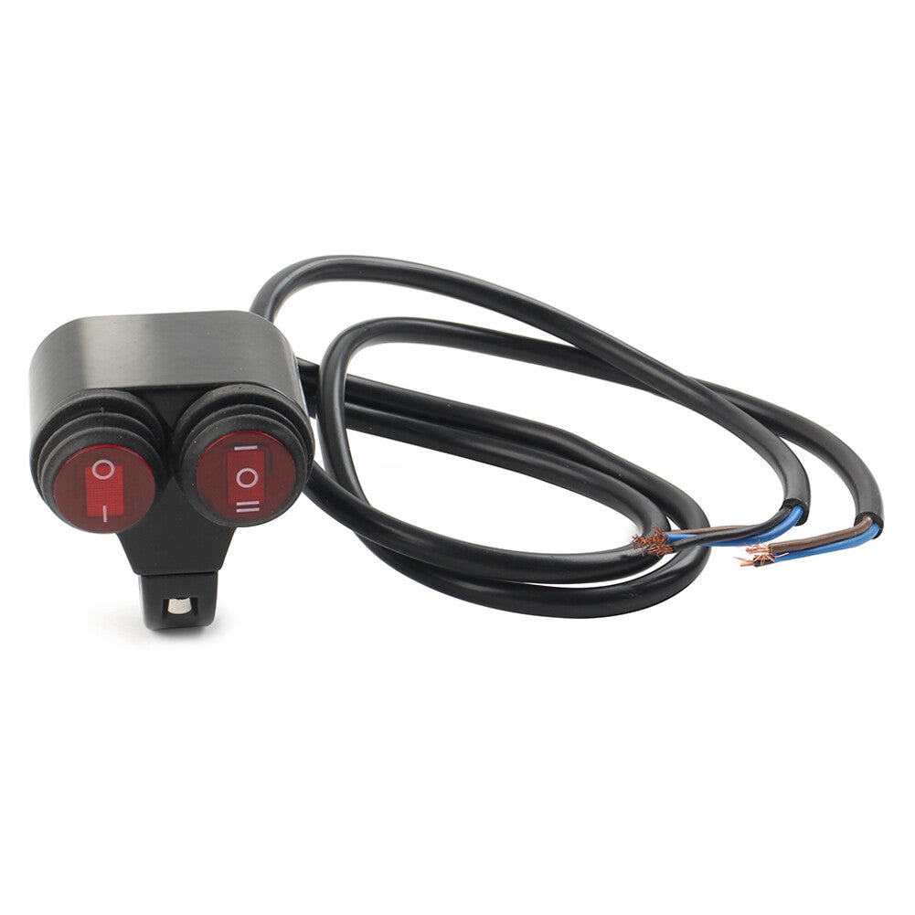 22mm Motorcycle Handlebar Headlight Fog Spot Light Dual On Off Switch 12V