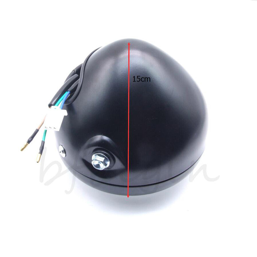 6.5 Motorcycle Motorbike H4 Headlight Hi/Lo for Cafe Racer Clear Lens Universal