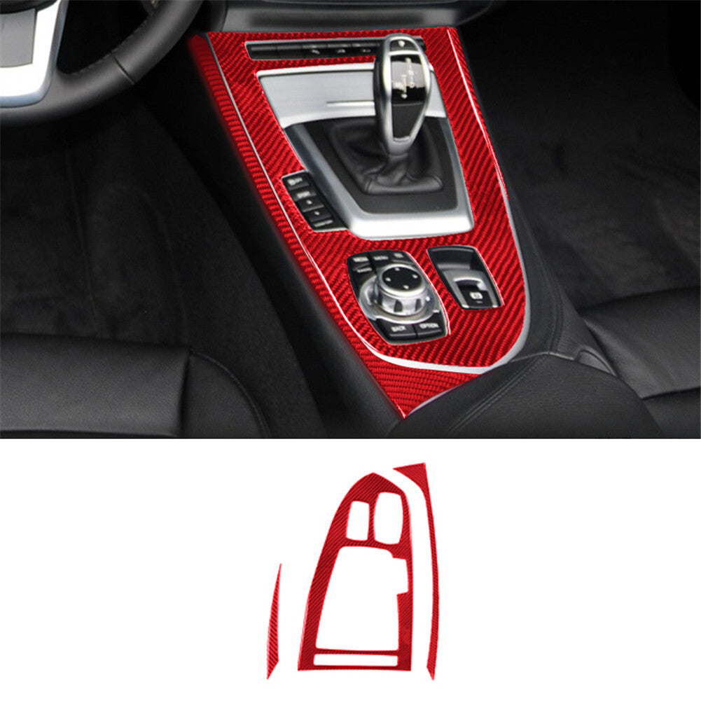 3-Piece Red Carbon Fiber Internal Gear Shift Frame Cover Trim for BMW Z4 E89