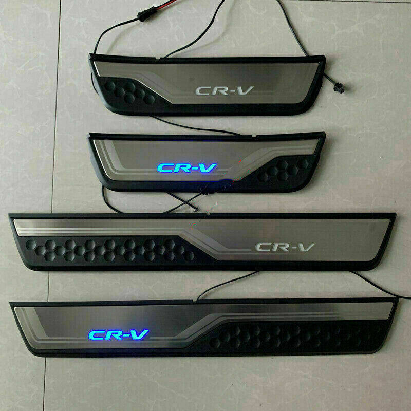 Blue Illuminated LED Door Scuff Plate Car Sill Cover 4X for Honda CR-V 2017-2022