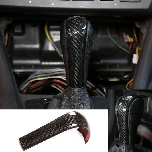 Real Carbon Fiber Gear Shift Knob Cover for BMW X3 06-10 X5 04-06 5 Series 96-07