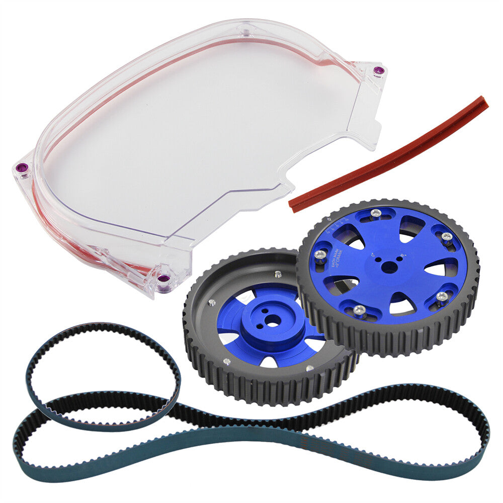 Cam Gear Pulley for Mitsubishi Lancer EVO 4-8 4G63 Blue+ Cam Cover +Timing Belt