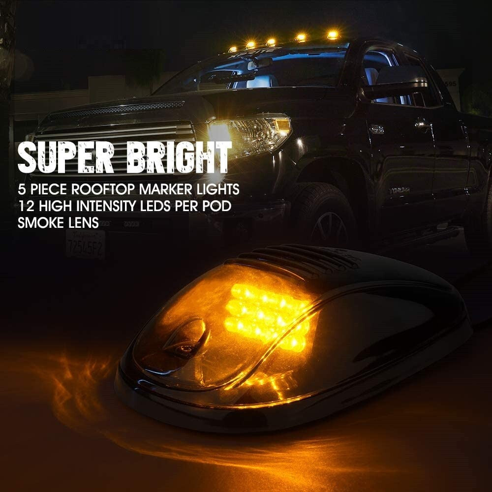 5 Amber LED Roof Top Running Cab Marker Light for Chevy Silverado 1500 2500 3500