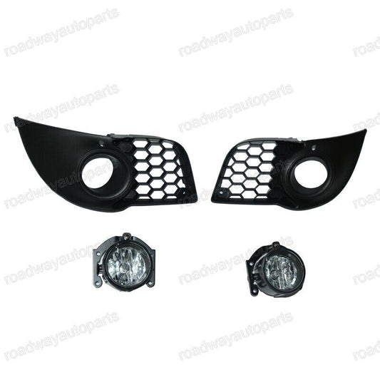 Bumper Fog Lights Lamps w/Cover Trim for Mitsubishi Lancer Sportback 2007-2014