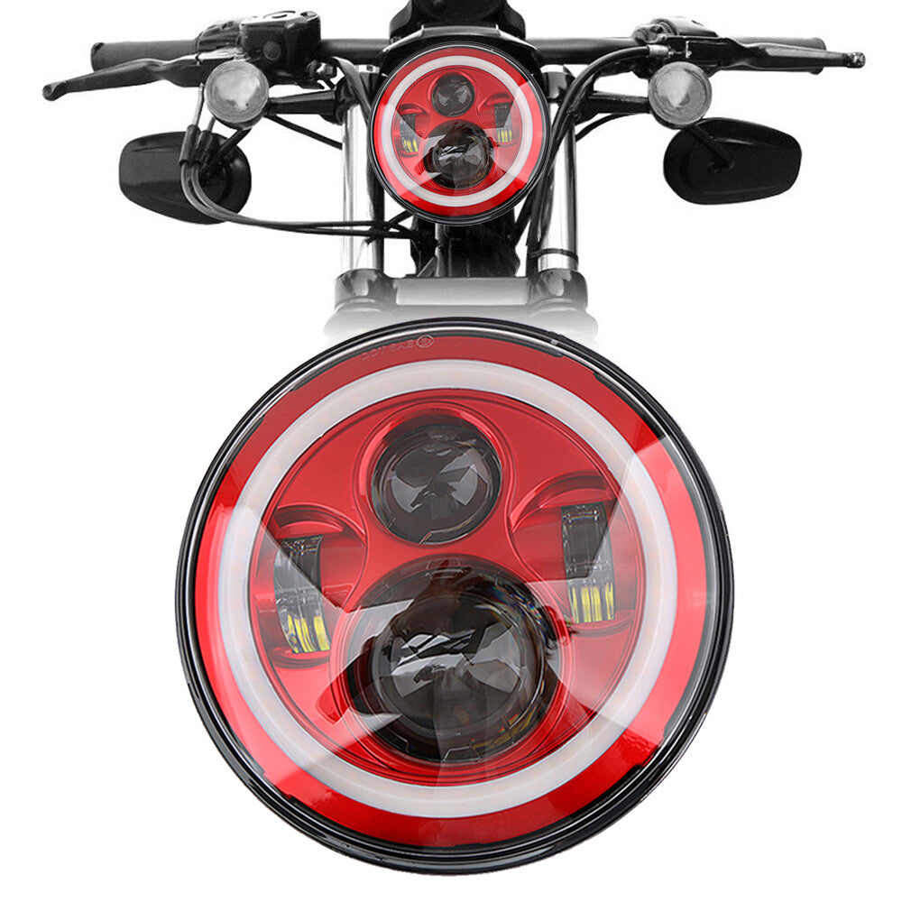 7-inch round LED headlights with a Hi-Lo halo effect for Jeep 97 - 2017 for Wrangler JK LJ TJ