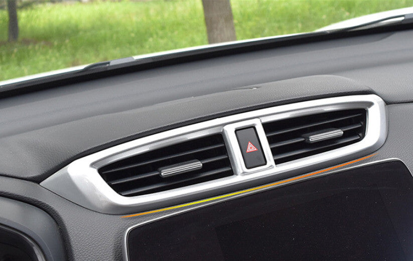 Middle Air Outlet Vent Cover Trim 1PCS for Honda CRV CR-V 2017-22 Matte Silver