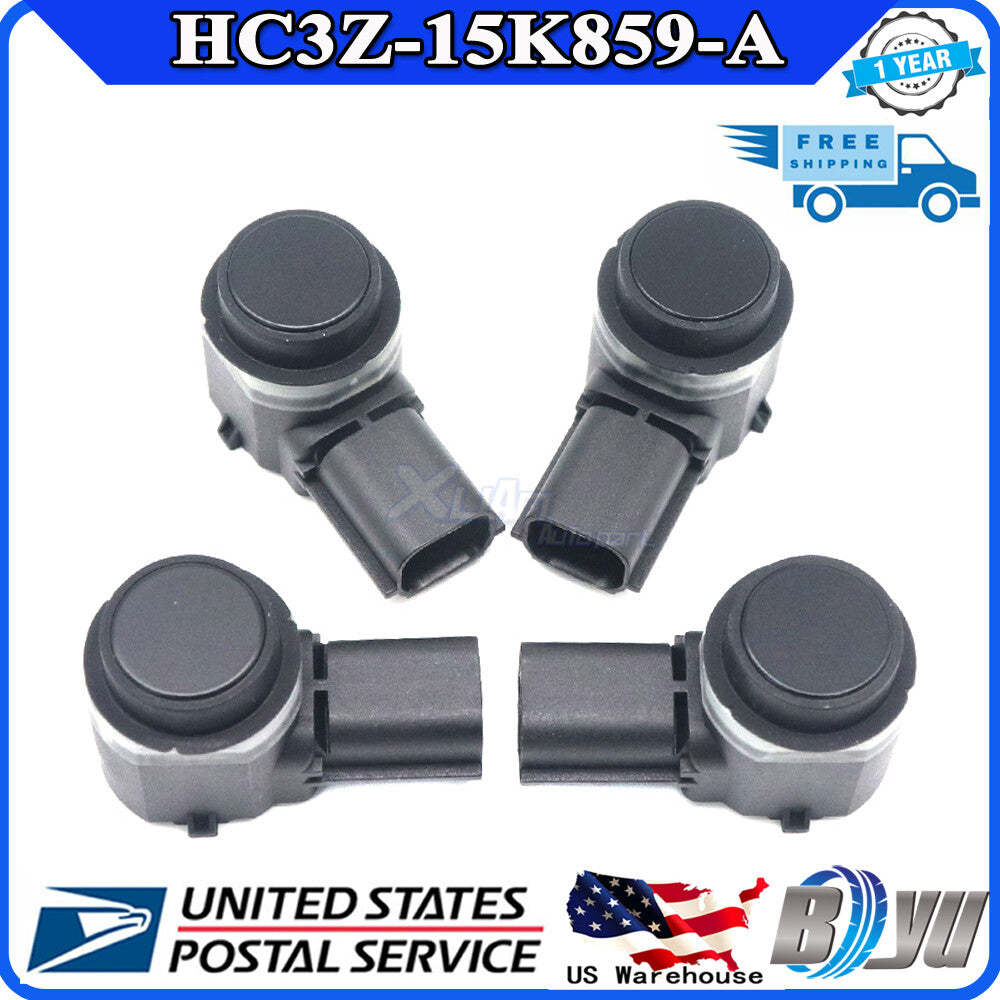 4X New Rear Reverse Backup Parking Aid Sensor PDC FL3T15K859-AB Black for Ford