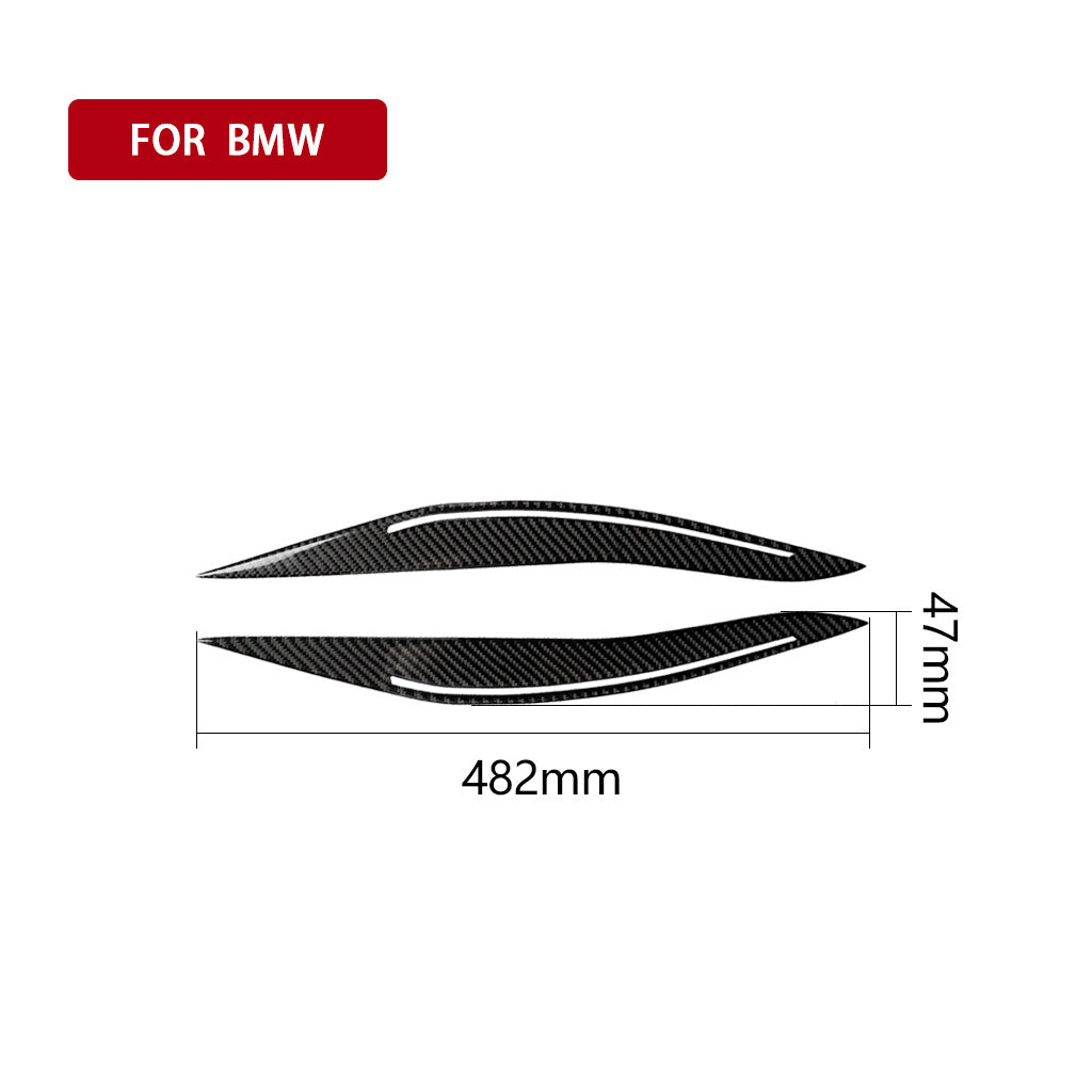 2x carbon fiber headlight eyebrow trim for BMW 5 Series F10 2014-2016
