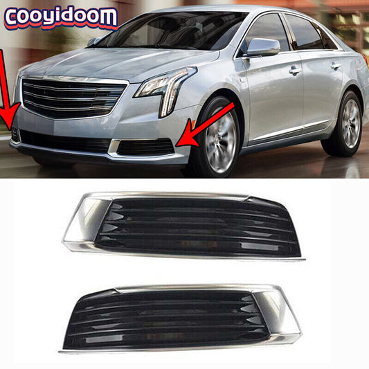 for Cadillac XTS 2018-2019 GL 2PCS Chrome Front Fog Light Lamp Cover Trim