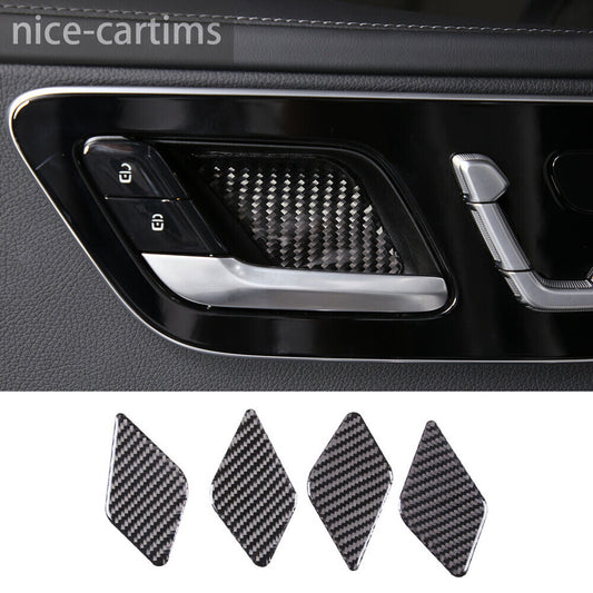 for Benz C Class W206 2022+ Interior Door Handle Bowl Panel Cover Carbon Fiber¡Á4