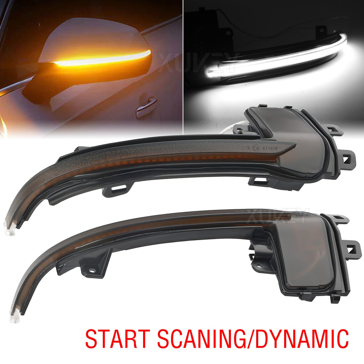 2x Dynamic LED Wing Mirror Indicator Turn Signal Lights for Audi A3 8P for A4 B8 for A5