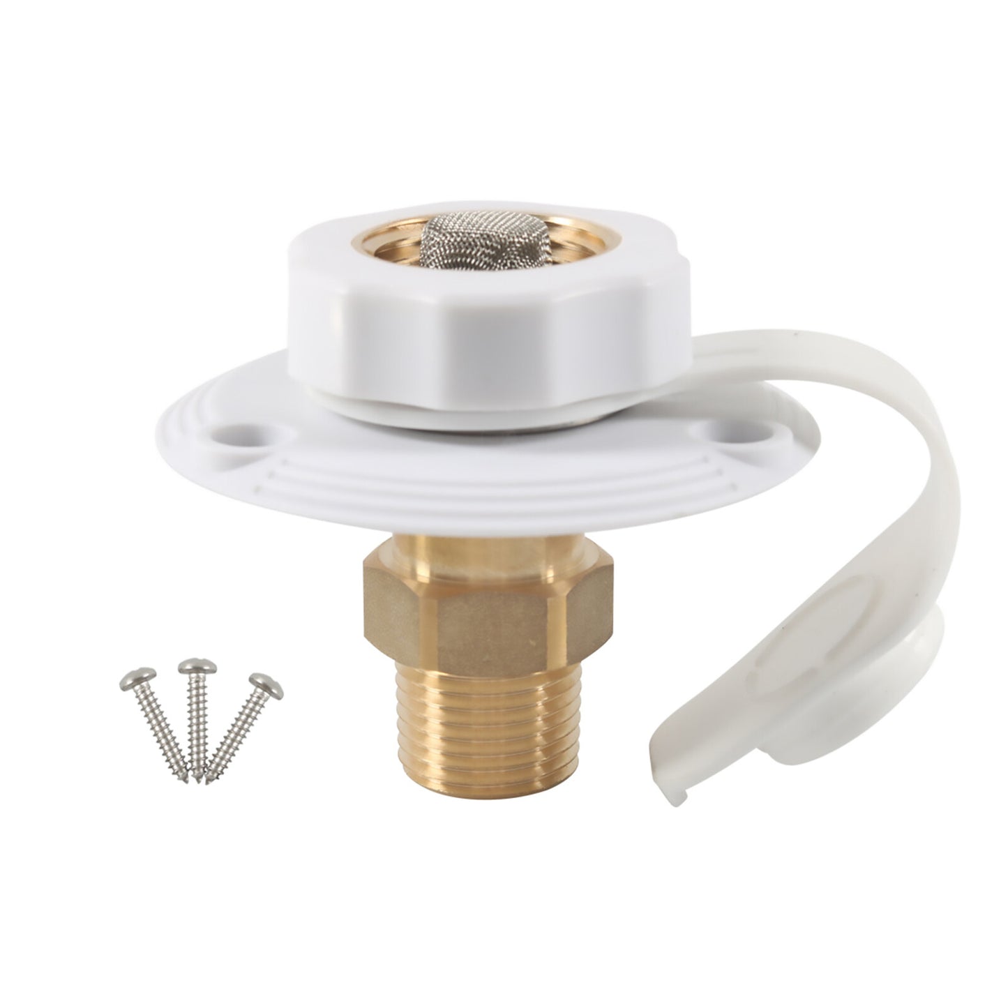 1Lead- RV City Water Fill Inlet Flange Brass Check Valve For Trailer Marine
