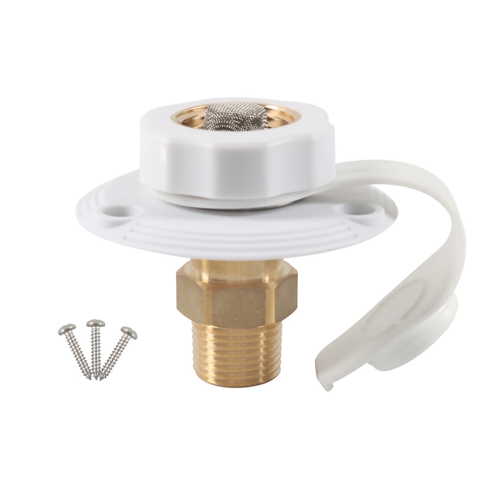 1Lead- RV City Water Fill Inlet Flange Brass Check Valve For Trailer Marine