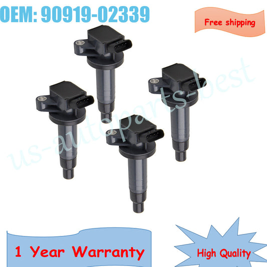 4PCS Ignition Coil 90919-02339 For 00-08 for Toyota for Corolla Celica Matrix 1.8L UF247