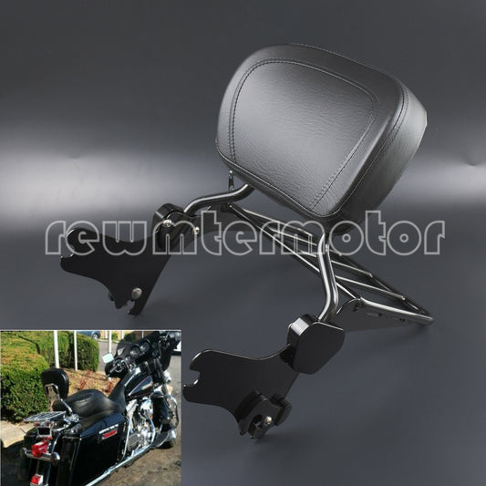 Detachable Backrest Sissy Bar Luggage Rack Fit for Harley Road King Glide FLHX