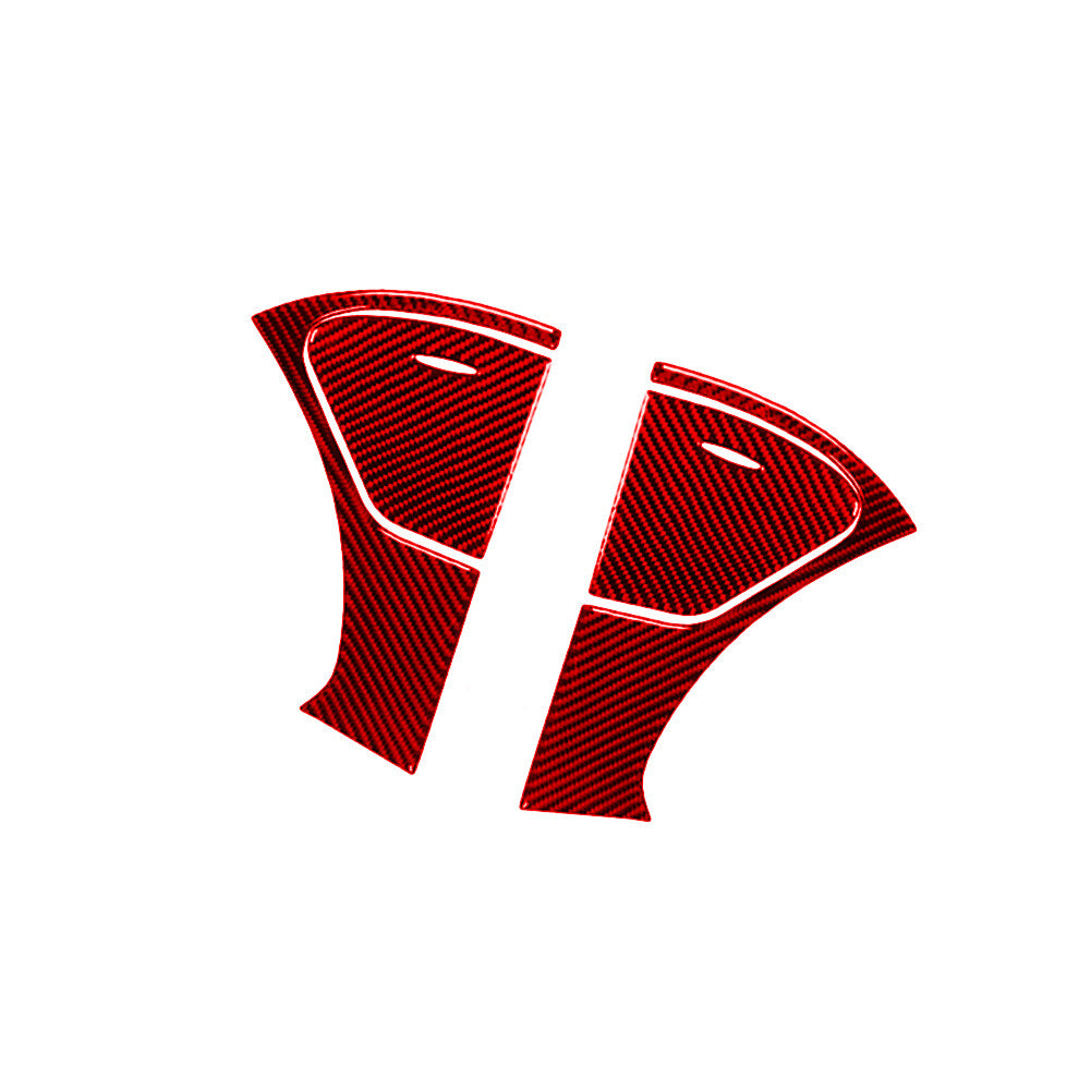 Red Carbon Fiber Rear Door Armrest Cover Trim for Mercedes-Benz W211 2003-2009