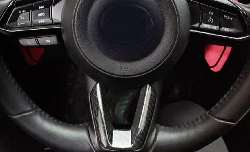 1P for Mazda CX-5 CX5 17-24 Carbon Fiber Steering Wheel U Type Sheet Cover Trim