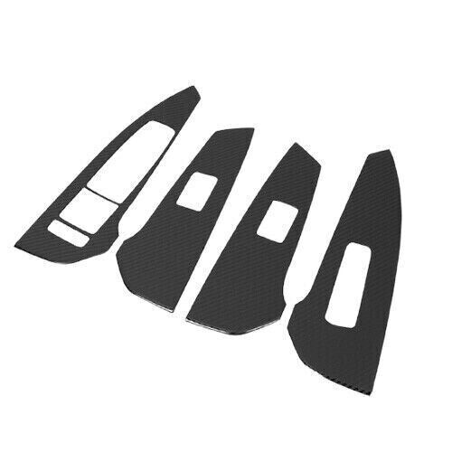 Car Inner Glass Window Lifting Lock Panel Trim for Kia K5 2021-2022 Carbon Fiber