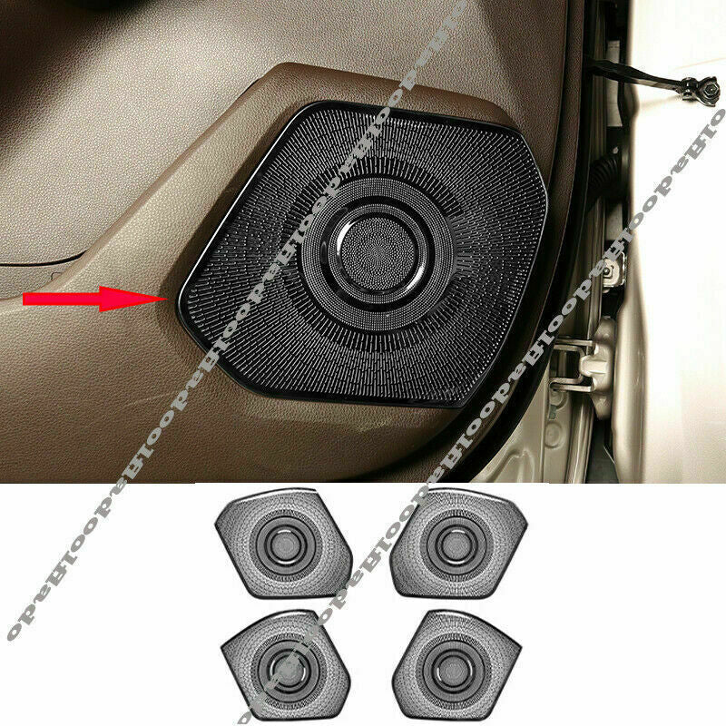 4X for Toyota Highlander 2020-2022 Black Inner Car Door Speaker Cover Decor Trim