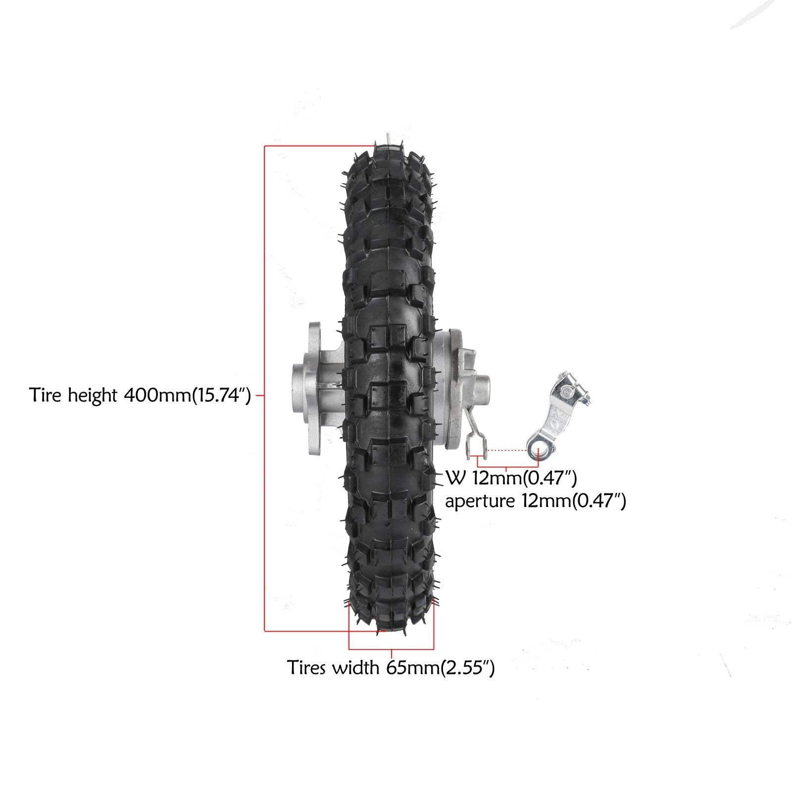 2.50-10 Rear Tire Rim Drum Brake Lever for Yamaha TTR50 PW50 Baja 70cc SSR