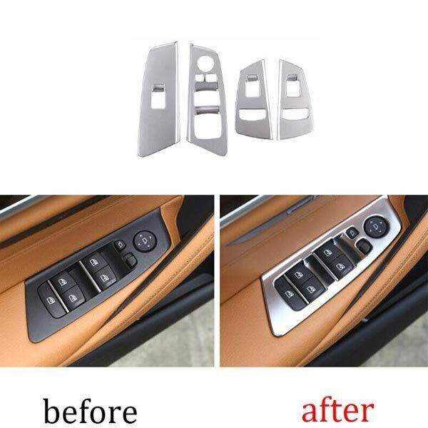 Window Lift Panel Switch Cover Trim for BMW 5 Series G30 2018-2022 ABS Silver