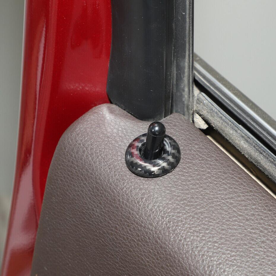 Car door lock pin cover decorative ring for Ford F150 15 - 2020 accessories carbon fiber