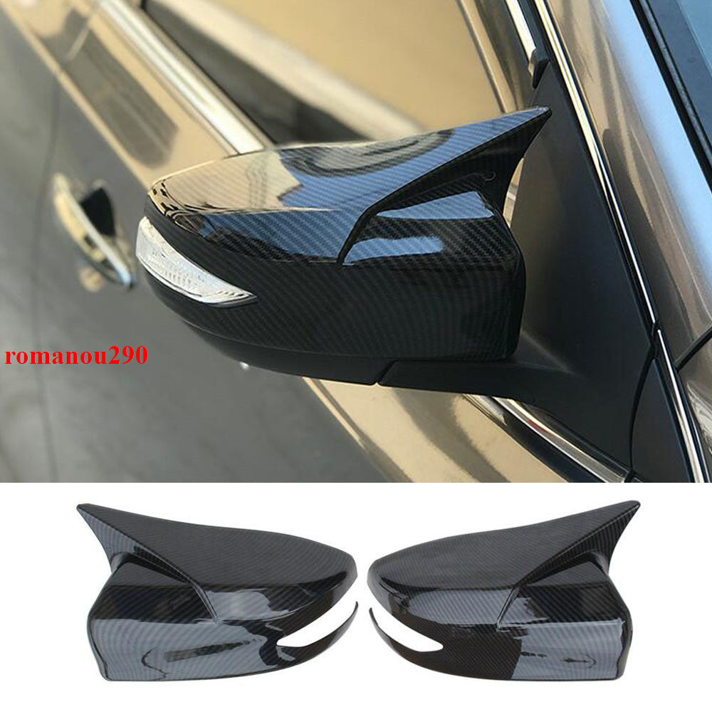 2Pcs for Nissan Altima 2013-2018 Carbon Fiber Ox Horn Rearview Mirror Cover Trim