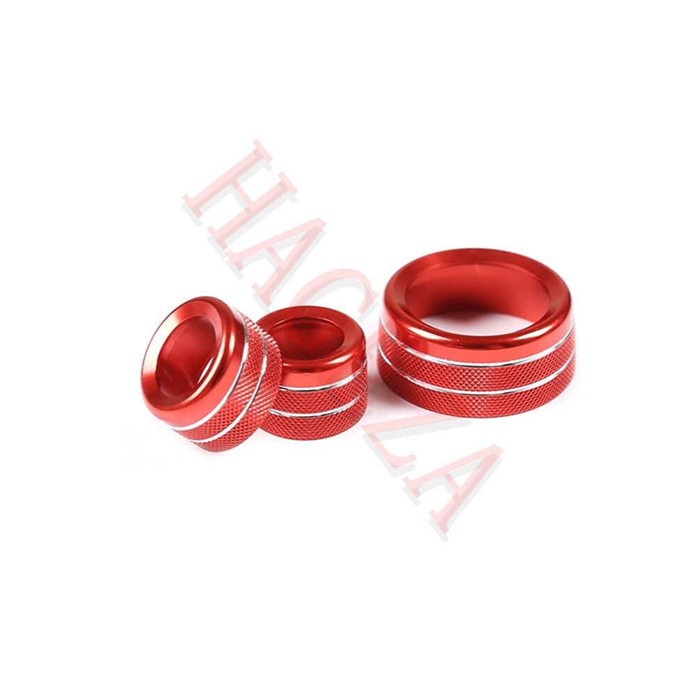 Alloy Center Console AC Knobs Audio Volume Ring Cover for BMW E84 X1 2013-15 Red