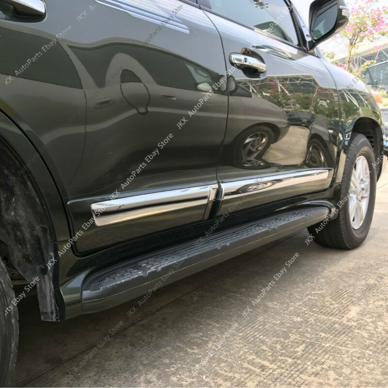 for Toyota for Land Cruiser LC200 2008-2021 Black+Chrome Door Body Molding Trim New