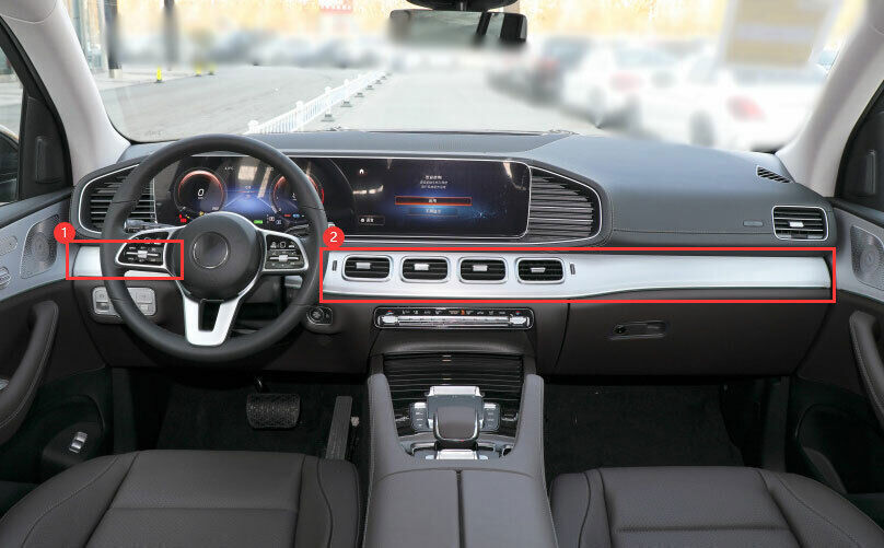 for Mercedes-Benz GLE GLS 2020-23 Red Carbon Fiber Look Console Instrument Strip