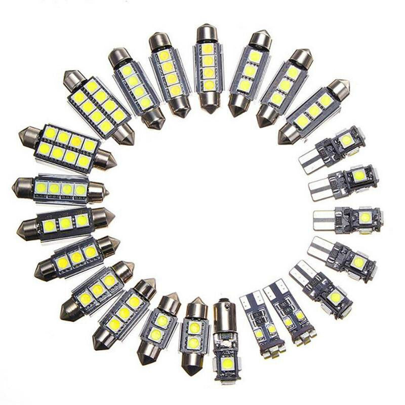 23Pcs Car LED Interior Light Lamp Bulbs White 6000K Front And Rear Reading Lamp