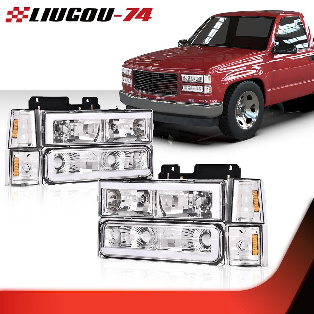 Suitable for 1994-1998 for GMC C10 C/K, transparent corner headlights/anti-collision lights (2-piece set)
