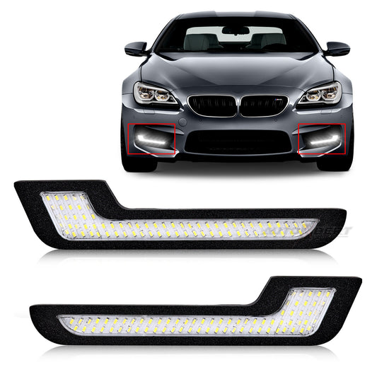 2x Daytime Running Light LED White Light L-Shape Strip With Back Sticker 12V DRL