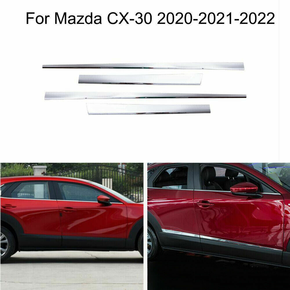 for Mazda CX-30 2020-2023 Chrome Door Body Guard Molding Sill Strip cover trim