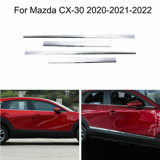 for Mazda CX-30 2020-2023 Chrome Door Body Guard Molding Sill Strip cover trim