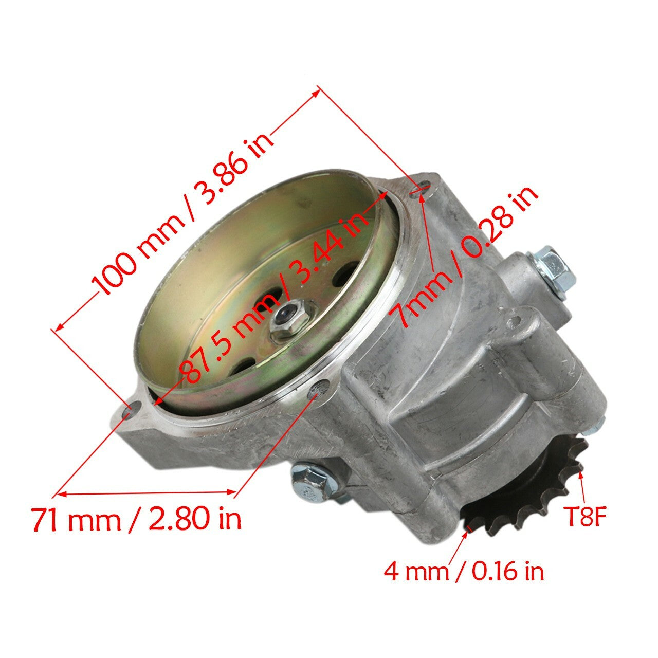 2-stroke reduced gearbox transmission, 47cc/49cc engine, for mini motorcycle, scooter, all-terrain vehicle