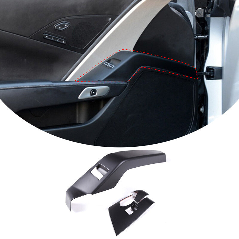 Black cloth center armrest pad cover for Corvette C7 2014-2019