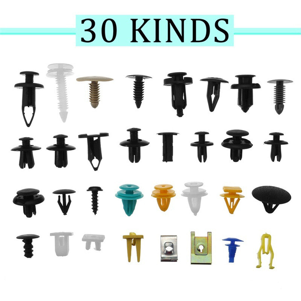 500-piece pack of mixed door panel trim, bumper, mudguard retainer, and rivets for