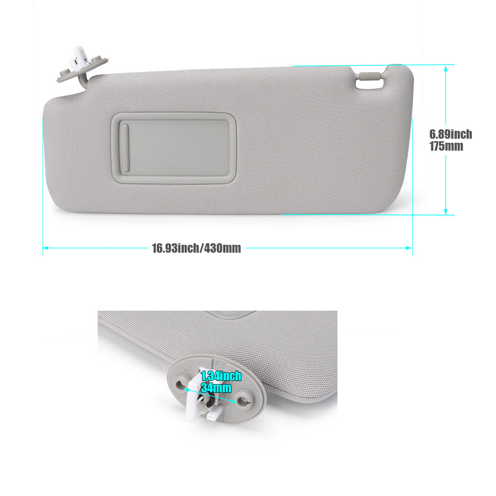 for TOYOTA 2010-2022 4RUNNER LEFT GRAY SUN VISOR 74320-35A91-B1