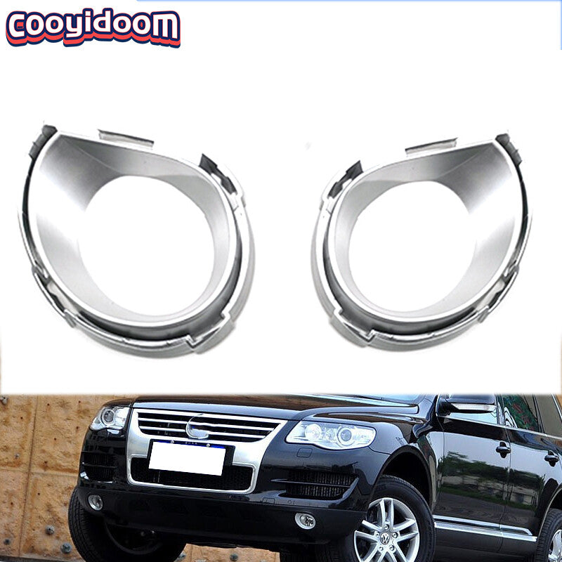 1 Pair Fog Lamp Frame Cover Trimming Bezel for Volkswagen Touareg 2008-2010
